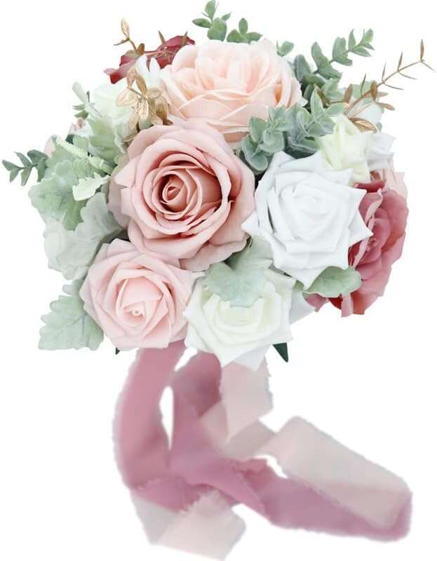 Simland 7-inch Bridesmaid Bouquet, Dusty Rose #95498