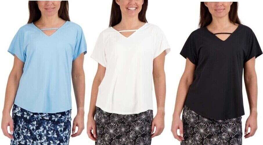 Tranquility Women's Short Sleeve V-Neck Shirts #87607