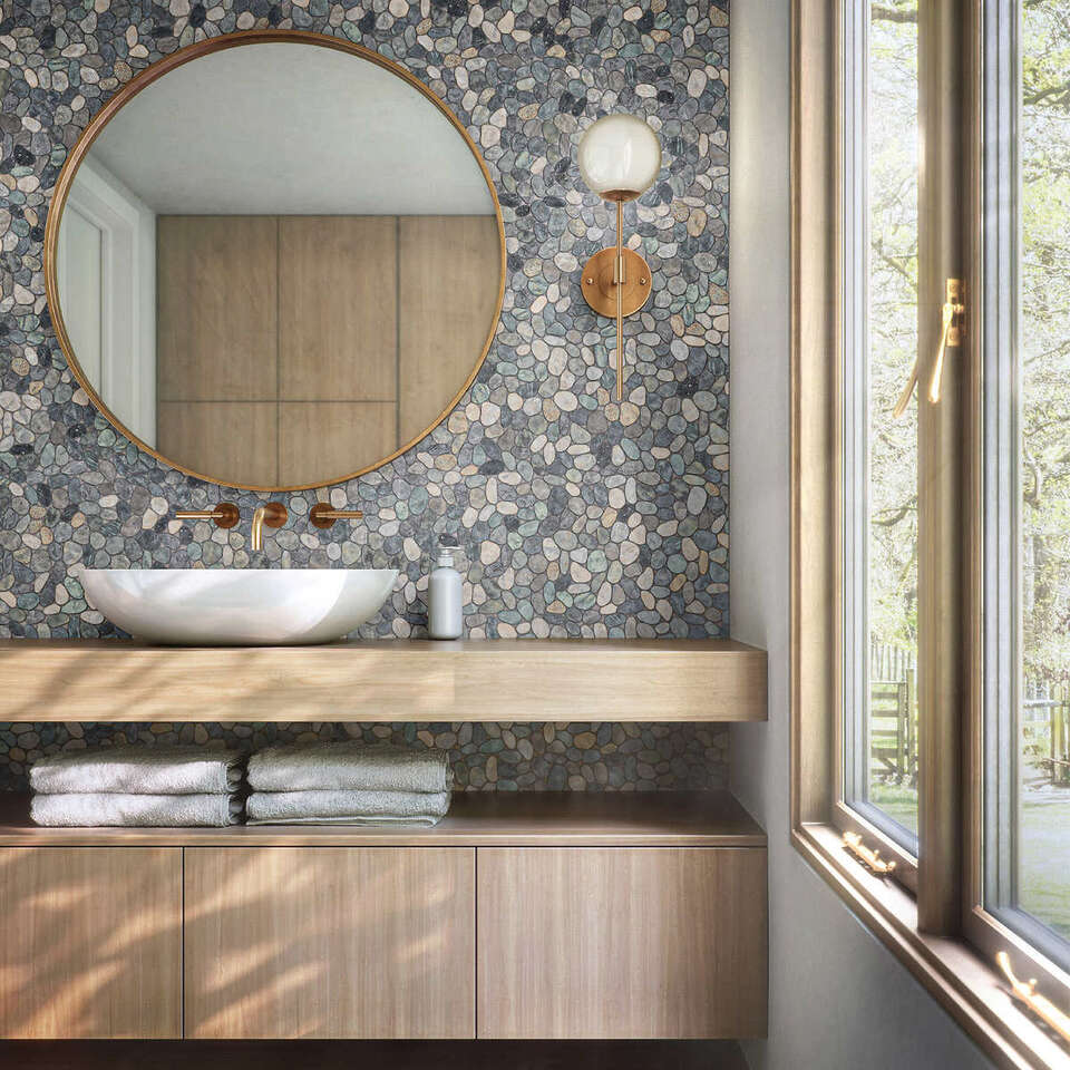 Mohawk Home Natural Stone Waterproof Floor & Wall Mosaic Tile (11 pcs/carton), Coastal Natural 1202010 #97134