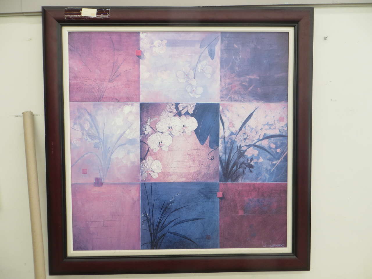 Orchid Nine Patch Framed Canvas Art 162033 #75048