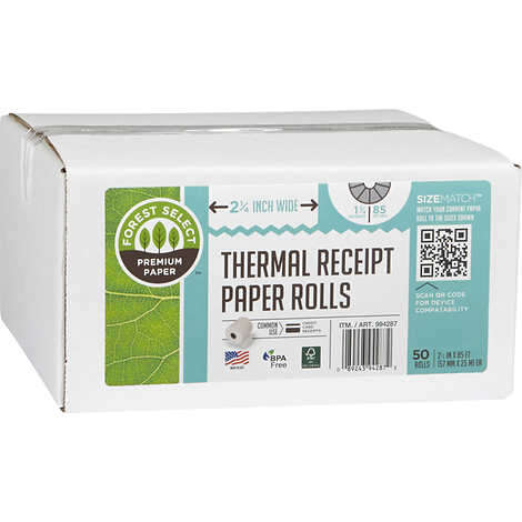 FS Thermal Receipt Paper 2.25in x 85ft Rolls 50ct #77843