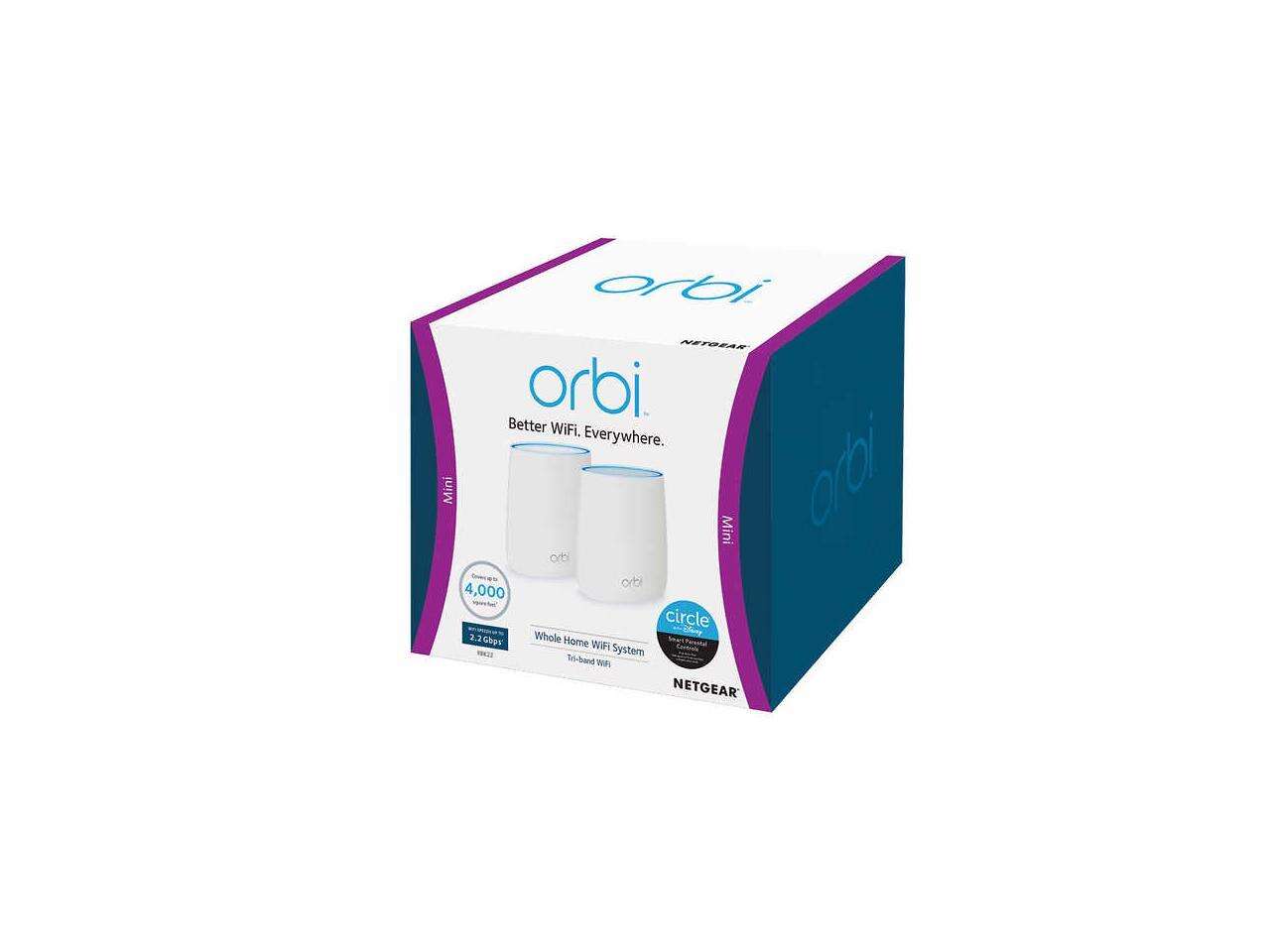 Netgear Orbi RBK22 Tri-Band Mesh 2.2 Gbps WiFi System 1218354 #91325