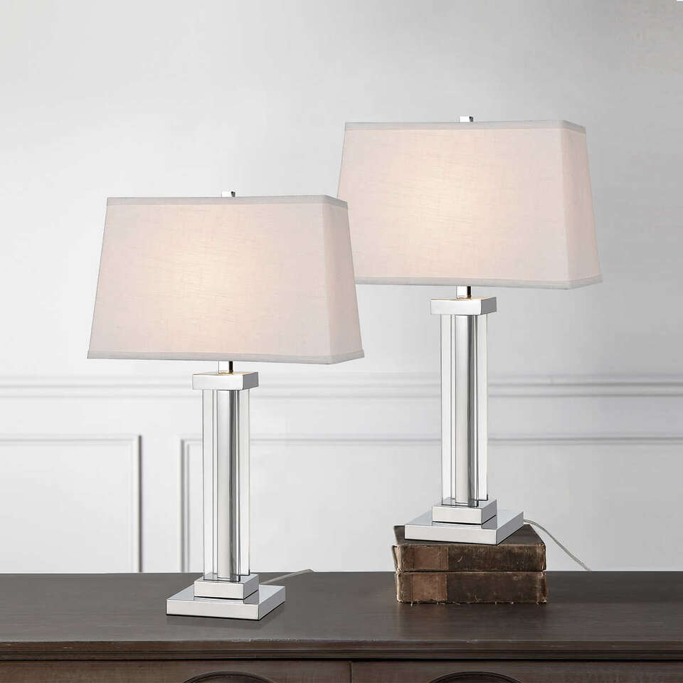 Kate Polished Chrome Crystal Panel Table Lamp 2pk 1288431 #80926