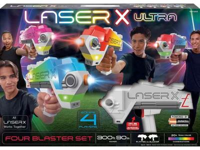 Laser X Ultra 4 Blaster Laser Tag Set. 20 Team Colors, Blaster to Blaser 1601265 #94467