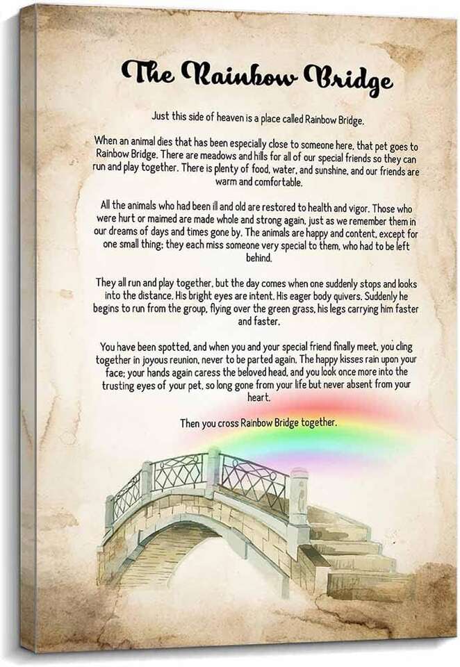 Rainbow Bridge Poem Wall Art 16in x 24in #96250