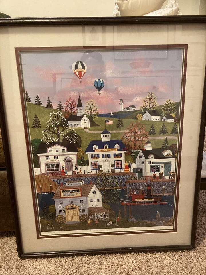 Jane Wooster Scott signed print in frame measures 33 X 27 inches