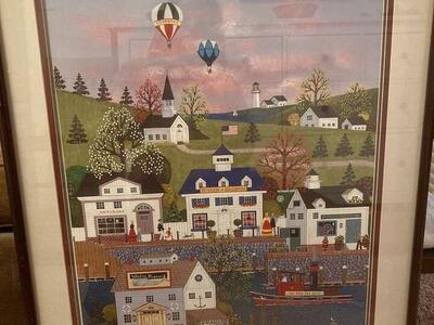Jane Wooster Scott signed print in frame measures 33 X 27 inches