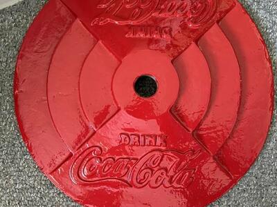 Coca Cola Cast Iron lollipop Sign Base Vintage