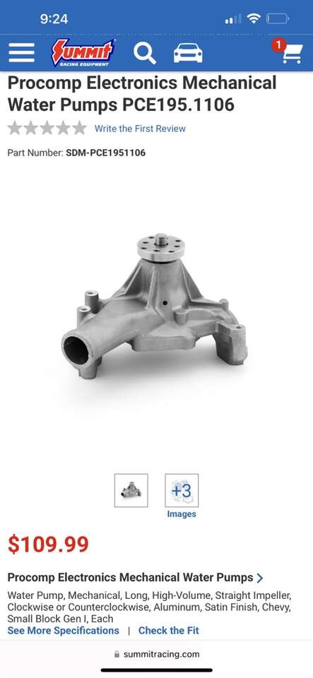 New SBC High Flow Long Water Pump Reverse Flow