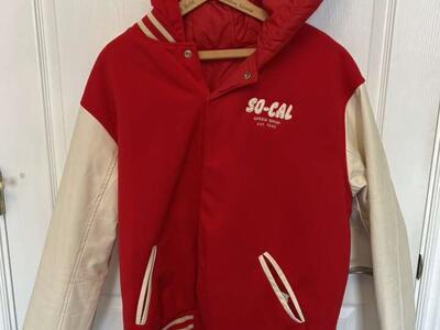 So Cal Speed Shop Leather Sleeves Red&White Jacket
