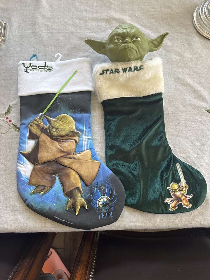 2 Yoda Themed Starwars Stockings