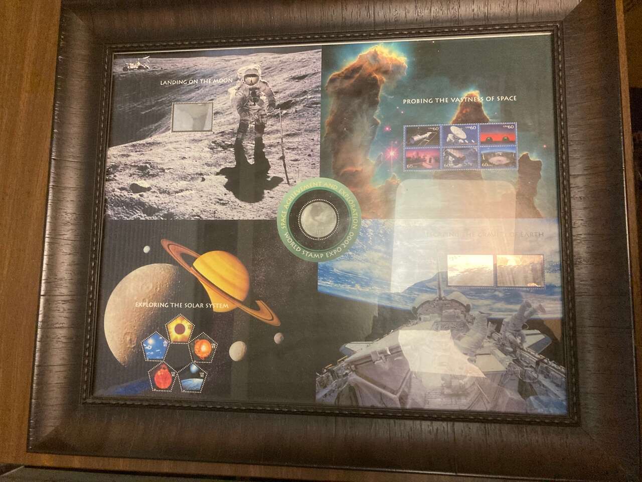 USPS Space and Exploration Hologram Stamp Sheet Framed