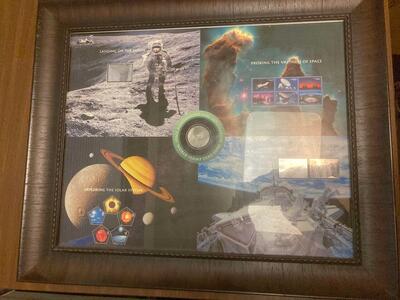 USPS Space and Exploration Hologram Stamp Sheet Framed
