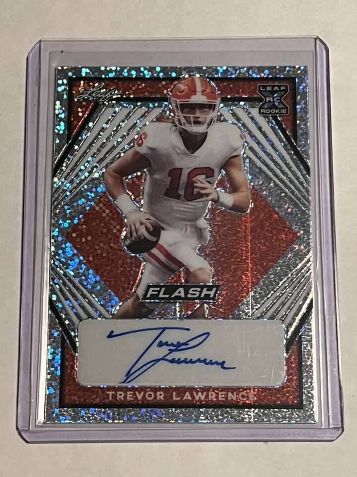 2021 Trevor Lawrence 10/10 LEAF FLASH AUTO ROOKIE