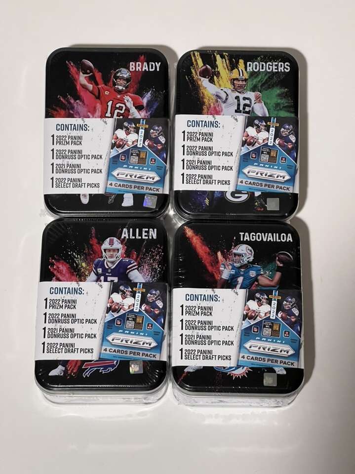 (4) 2021-22 NFL Retail Pack Collector’s Tins