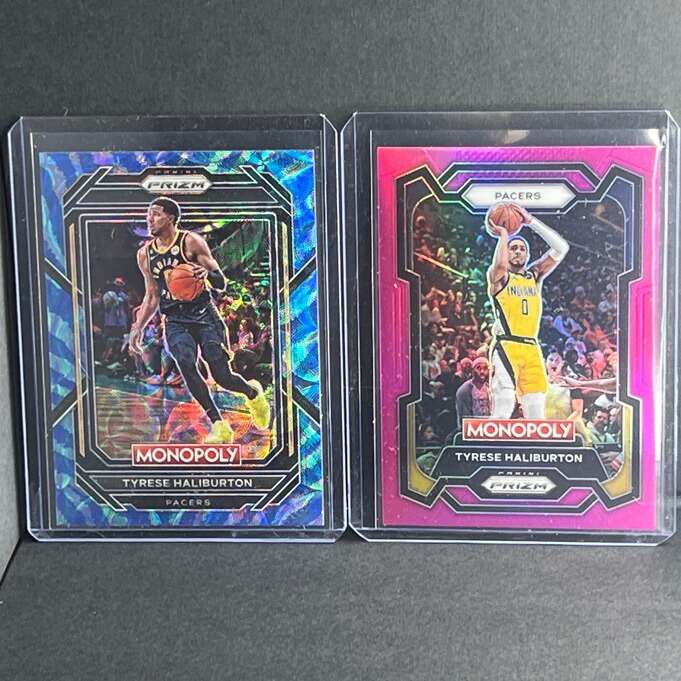 (2) Tyrese Halliburton Monopoly Prizm Cards