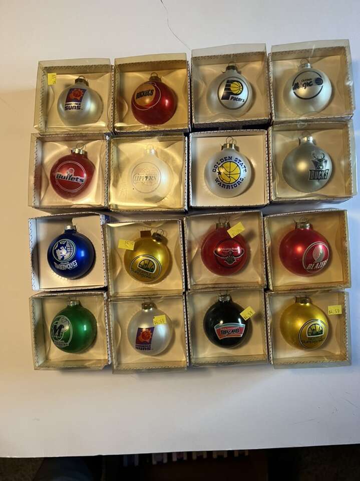 SportsThemed Glass Christmas Ornament