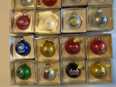 SportsThemed Glass Christmas Ornament