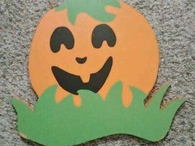 Halloween wood pumpkin