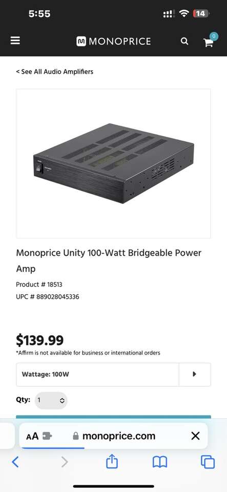 Monoprice Unity Amp Amplifier 100