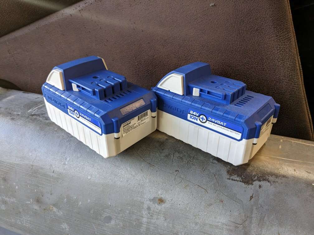 Snow Joe 24v battery electric snowblower cordless Sun sunjoe mower chainsaw 24 volt