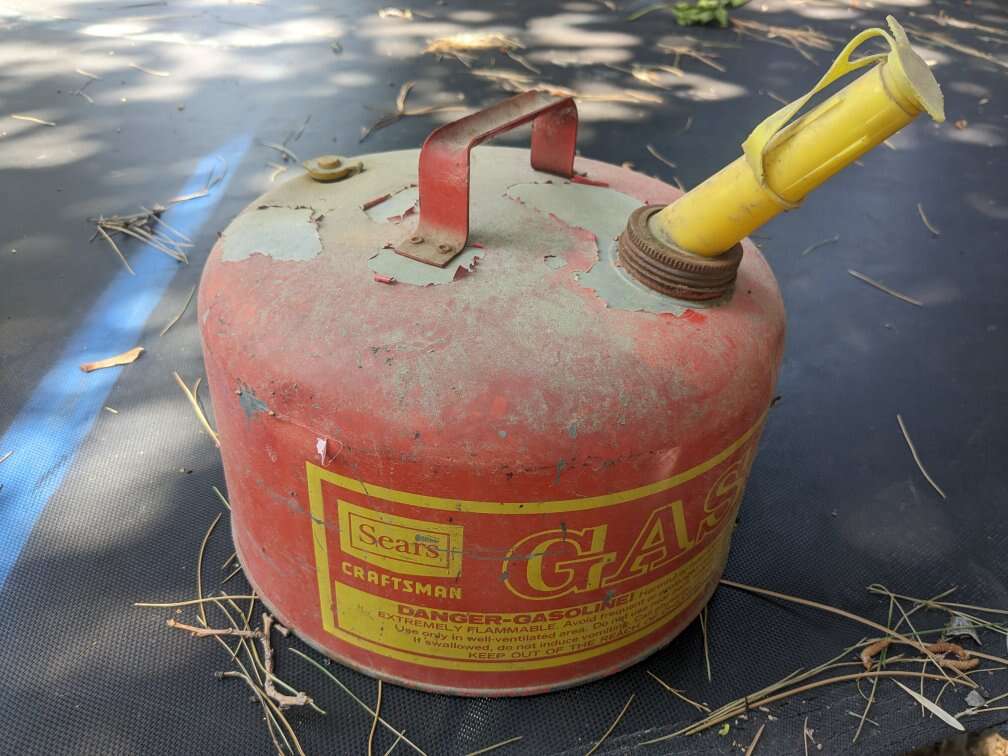 Vintage metal gas can tank boat atc motor Honda
