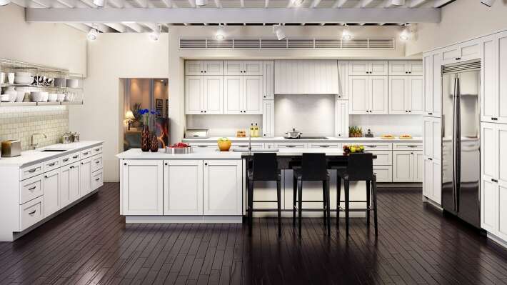 Custom Grade Maple White Shaker Kitchen Cabinets for 10 x 10 Kitchen.  Only $6,995