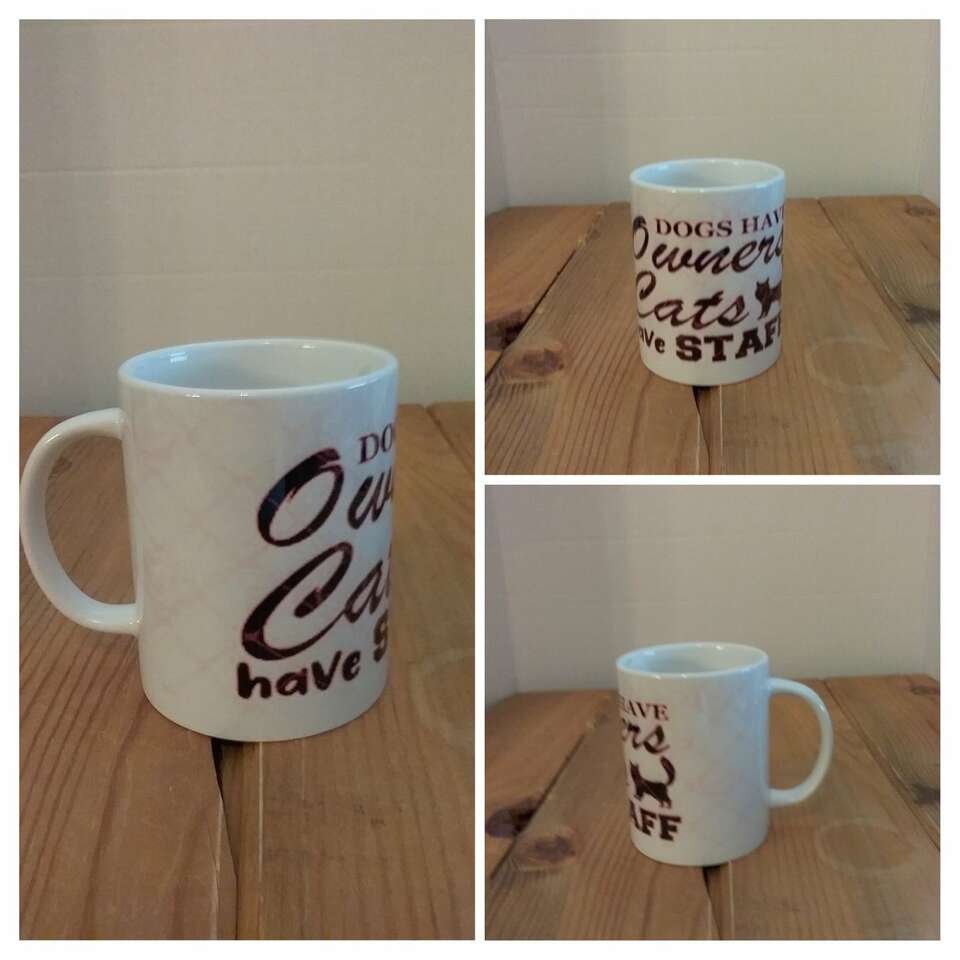 DOGS HAVE OWNERS CATS HAVE STAFF MUG