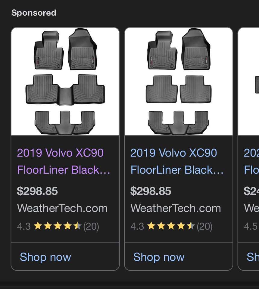 Volvo XC90 Weathertech Floormats
