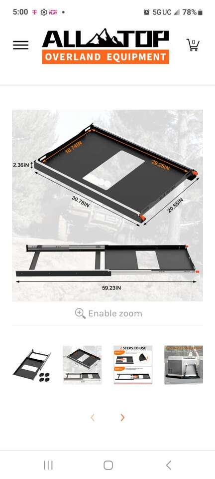 All Top RV / cargo / fridge slid