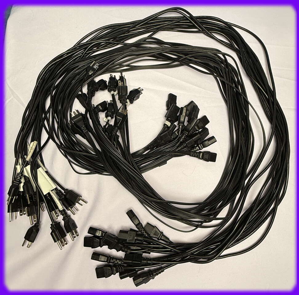 Desktop Computer Power Cables (x30 Units): 6ft Desktop Computer Power Cords