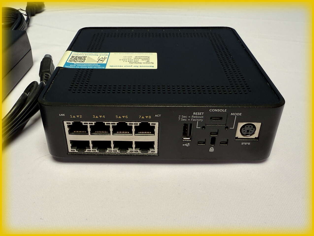 Dell 8 Port POE Managed Switch (Model# X1008P / E08W002 ) w/ 150 Watt Power Supply