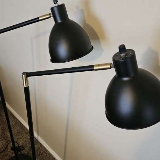 Floor Lamps Black with Brass/ Gold Accents