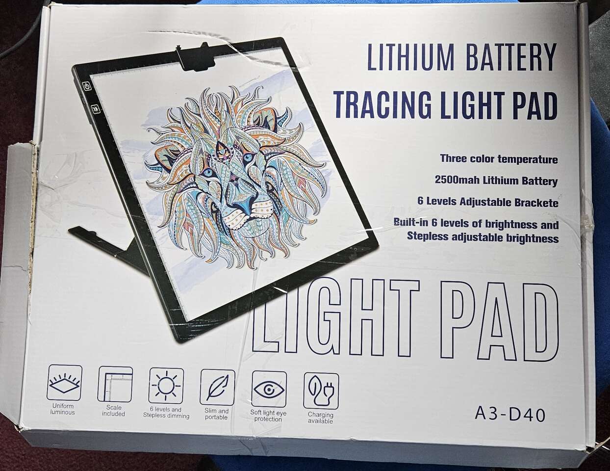 Lighted Tracing Panel Battery Powered With Training Manual Like New