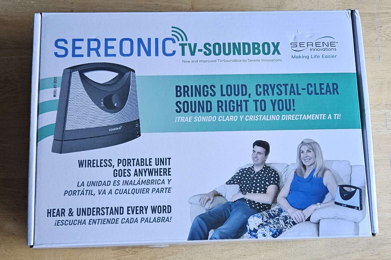 SEREONIC Portable Wireless TV Speakers for Smart TV - Black & Grey New Tested