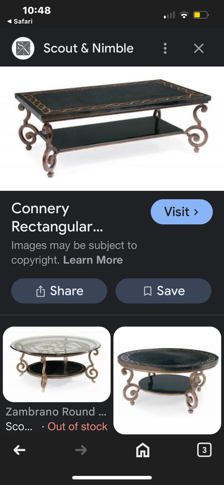 Iron and marble coffee table Brand Bernhardt