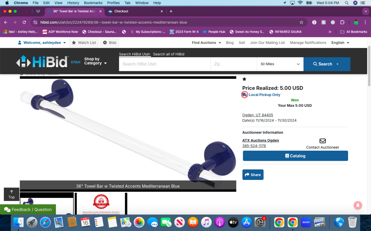 Allied Brass & acrylic 36 Inch Towel Bar $200+