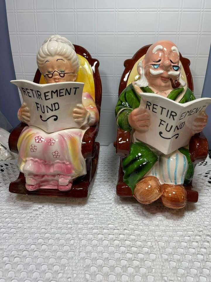 Vintage Lefton Grandma & Grandpa Retirement Banks