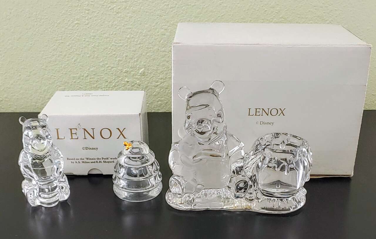 3 pieces Lenox Crystals Disney Winnie the Pooh Collection