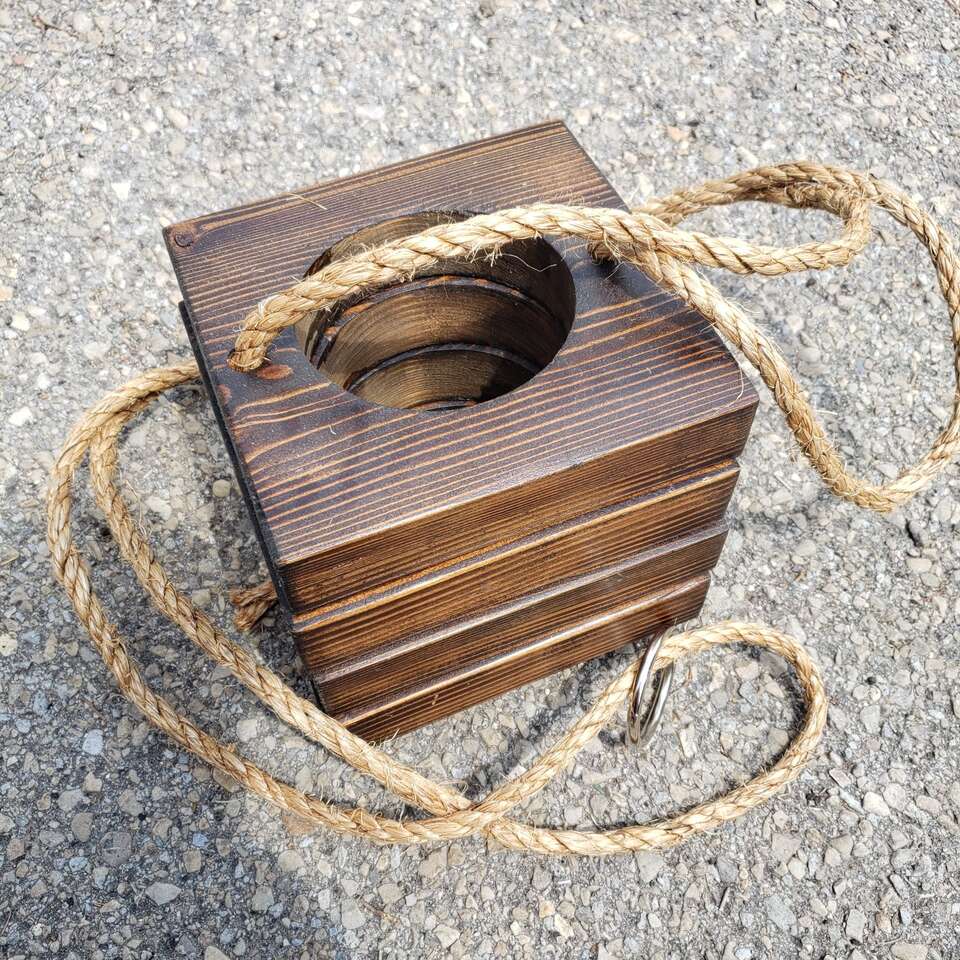 Rope Plant Hanger with Solid Wood