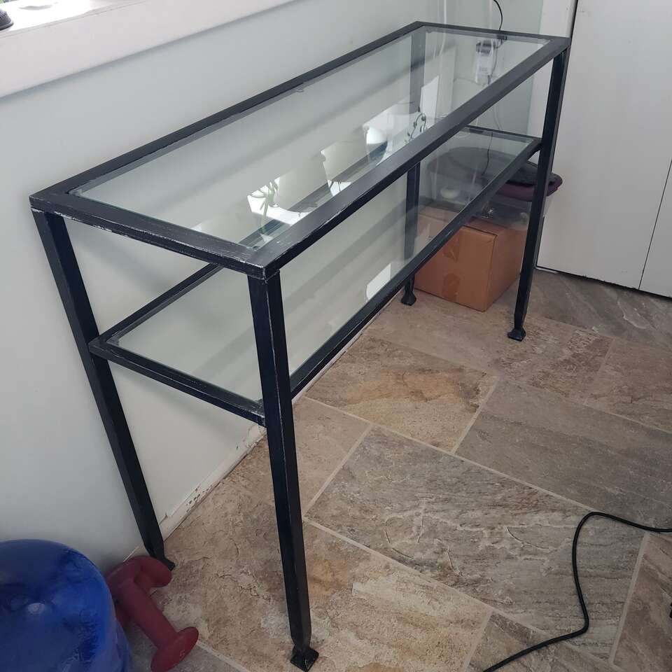 Metal Glass Console Entry Table