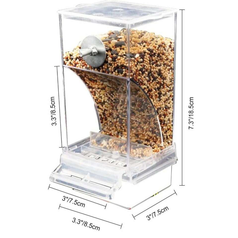 Mess free Automatic bird feeder, cage or outdoor