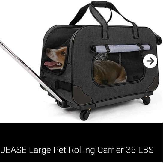 Rolling Pet Carrier (Large, up to 35 lbs) NEW