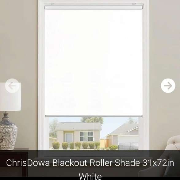 Blackout Roller Shade 31x72in (White) NEW