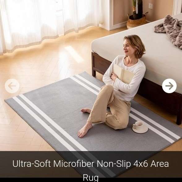 4 x 6 ft Microfiber Area Rug (NEW)
