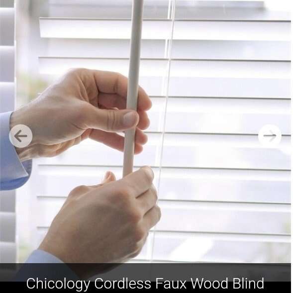 Chicology Cordless Faux Wood Blind 57.25 x 60 (NEW