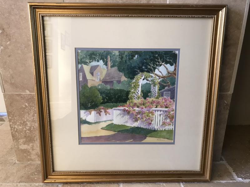Marian Dunn Watercolor Of A Garden Trellis