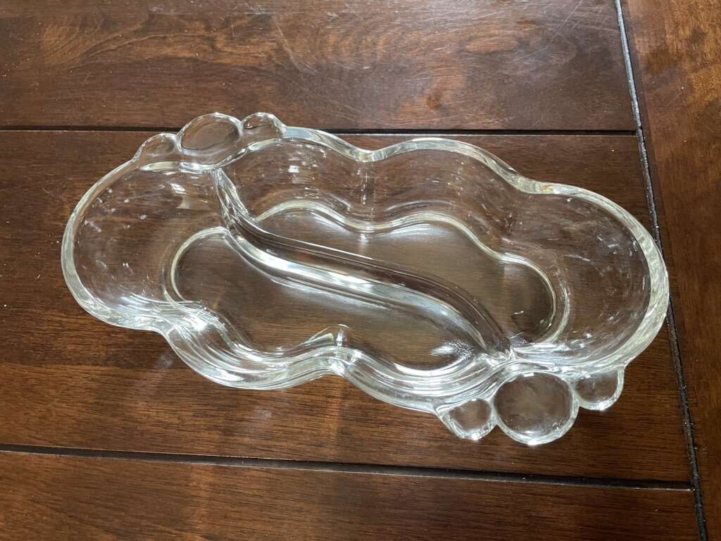 Small Vintage Glass Divided Dish