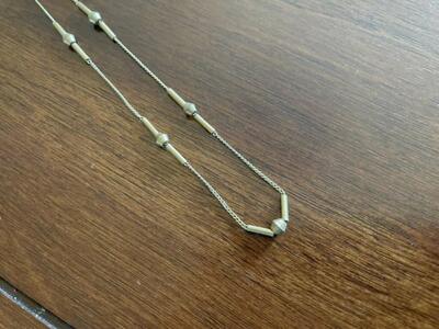 Short Dainty Vintage Necklace W/ Dark Gold Tone
