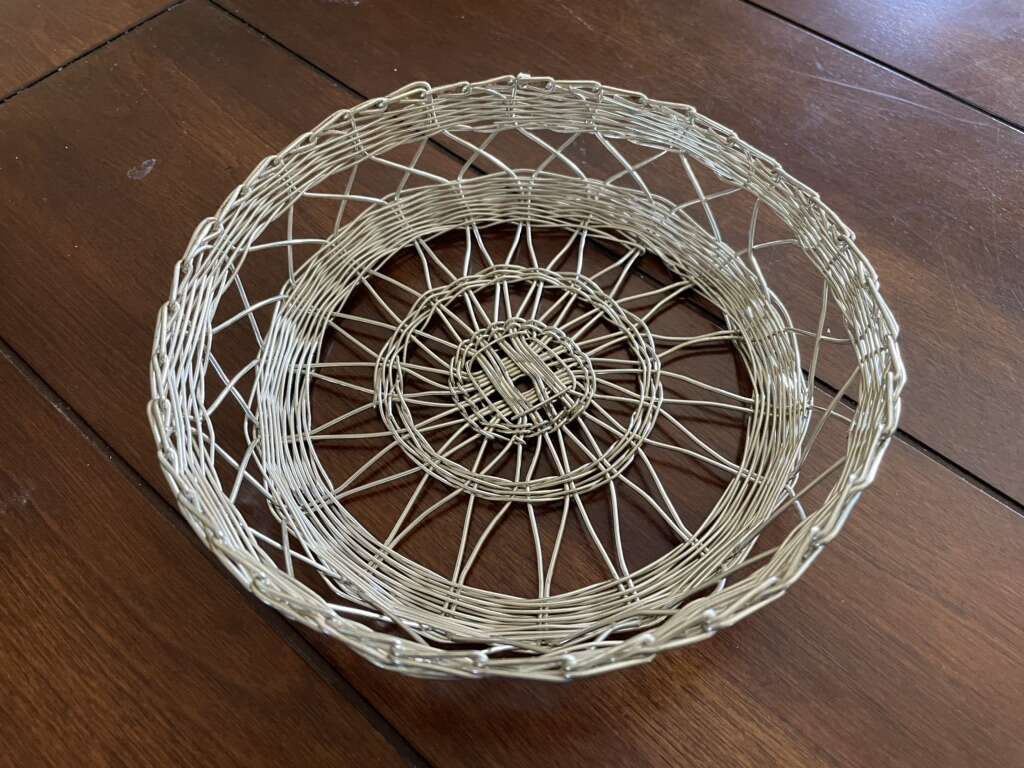 Small Round Silver Wire Basket